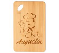 Planetee Planche à découper Chef Augustin cadeau cuisine crémaillère homme