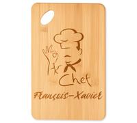 Planetee Planche à découper Chef François-Xavier cadeau cuisine