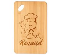 Planetee Planche à découper Chef Renaud cadeau cuisine crémaillère homme