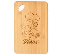 Planetee Planche à découper Cheffe Diane cadeau cuisine crémaillère Femme