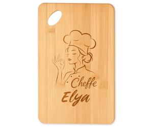 Planetee Planche à découper Cheffe Elya cadeau cuisine crémaillère Femme