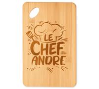 Planetee Planche à découper Le Chef André cadeau cuisine crémaillère homme