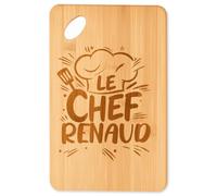 Planetee Planche à découper Le Chef Renaud cadeau cuisine crémaillère homme