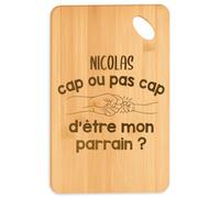 Planetee Planche à découper Nicolas cap d'être mon parrain 1 Cadeau Annonce Grossesse