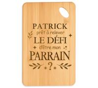 Planetee Planche à découper Patrick parrain défi 1 Cadeau Annonce Grossesse