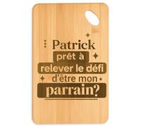 Planetee Planche à découper Patrick parrain défi 2 Cadeau Annonce Grossesse