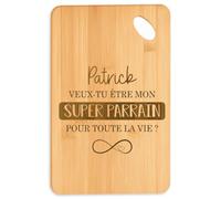 Planetee Planche à découper Patrick Super Parrain pour la vie Cadeau Annonce Grossesse