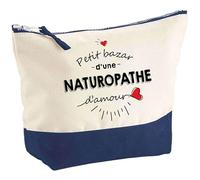 Planetee Pochette Bazar d'une Naturopathe d'amour - Idée Cadeau pour Collègue Travail Retraite - Trousse Maquillage Grand Format Toilette
