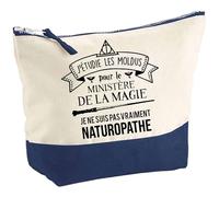 Planetee Pochette d'une Naturopathe Ministère de la Magie - Idée Cadeau pour Collègue Travail Retraite - Trousse Maquillage Grand Format Toilette