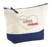 Planetee Pochette Infirmière Irremplaçable - Idée Cadeau pour Collègue Travail Retraite - Trousse Maquillage Grand Format Toilette