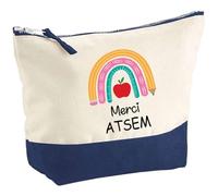 Planetee Pochette Merci Atsem Arc en Ciel- Trousse Grand Format Cadeau Remerciement Fin d'Années Maternelle Cadeau Professeur Institutrice Prof Noël