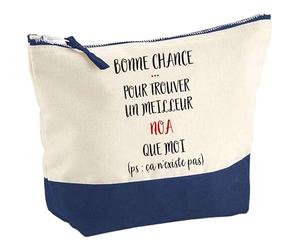 Planetee Pochette Noa ça n'existe Pas - Idée Cadeau pour Collègue Travail Retraite Trousse Grand Format Maquillage Toilette