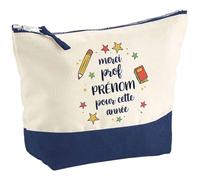 Planetee Pochette Personnalisable Merci Prof étoiles- Trousse Grand Format Remerciement Fin d'Années Maternelle Cadeau Professeur Institutrice Prof Noël Collègue Retraite
