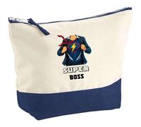 Planetee Pochette Super Boss - Idée Fête des mères Cadeau Travail Retraite Trousse Maquillage Grand Format Toilette