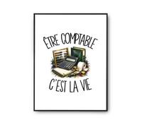 Planetee Poster Être Comptable C'est La Vie | Affiche Décoration Murale A4 A3 A2 Papier Photo 310 g | Idée Cadeau Crémaillère Anniversaire Noël | Imprimée en Bretagne