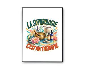 Planetee Poster La sophrologie c'est ma thérapie | Affiche Papier Photo 310 g Finition Perlée Format Taille A2 | Décoration Murale Salon Chambre Bureau | Cadeau Crémaillère Anniversaire