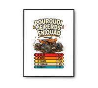 Planetee Poster Quad Pourquoi je perds | Affiche Papier Photo 310 g Finition Perlée Format Taille A4 | Décoration Murale Salon Chambre Bureau | Cadeau Crémaillère Anniversaire
