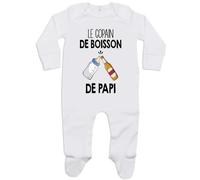 Planetee Pyjama Bébé Copain de Papi Bière 6-12 Mois | Cadeau Bébé Garçon Grenouillère Dors Bien Coton Naissance Gars Nourrisson Baby Shower