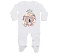 Planetee Pyjama Bébé Jade Bébé d'amour Koala 6-12 Mois | Cadeau Bébé Fille Grenouillère Dors Bien Coton Naissance Nourrisson Baby Shower