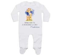 Planetee Pyjama Bébé Mathilde Amour Maman Lune 0-3 Mois | Cadeau Grenouillère Dors Bien Coton Naissance Nourrisson Baby Shower