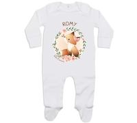 Planetee Pyjama Bébé Romy Bébé d'amour Renard 6-12 Mois | Cadeau Bébé Fille Grenouillère Dors Bien Coton Naissance Nourrisson Baby Shower