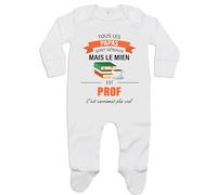 Planetee Pyjama Papa Prof 6-12 mois | Cadeau Grenouillère Garçon ou Fille Dors bien Bébé Coton Naissance Nourrisson Baby Shower