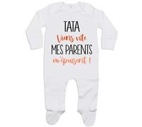 Planetee Pyjama Tata à l'aide, Mes Parents m'épuisent 3-6 Mois | Cadeau Grenouillère Personnalisable Dors Bien Coton Naissance Nourrisson Baby Shower