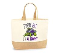 Planetee Sac 4L trophy J'peux pas | Cabas de Plage Courses Coton et Toile de Jute Idée Cadeau
