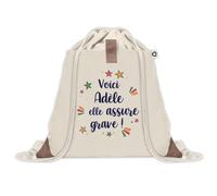 Planetee Sac à dos avec pochette Adèle elle assure grave - Sac de Gym et Sport, Sac Doudou Enfant Cadeau Fête des Mères Anniversaire Soeur Noël Tata Marraine