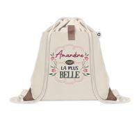 Planetee Sac à dos avec pochette Amandine la plus belle - Sac de Gym et Sport, Sac Doudou Enfant Cadeau Fête des Mères Anniversaire Soeur Noël Tata Marraine