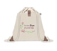 Planetee Sac à dos avec pochette Atsem d'exception - Sac de Sport et Gym avec cordelettes en Toile - Idée Cadeau Collègue Noël Anniversaire - Sac Doudou