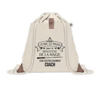 Planetee Sac à dos avec pochette Coach Ministère de la Magie - Sac de Sport et Gym avec cordelettes en Toile - Idée Cadeau Collègue Noël Anniversaire - Sac Doudou