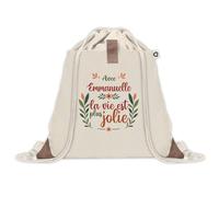 Planetee Sac à dos avec pochette Emmanuelle la vie est plus jolie - Sac de Gym et Sport, Sac Doudou Enfant Cadeau Fête des Mères Anniversaire Soeur Noël Tata Marraine