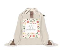 Planetee Sac à dos avec pochette Femme Assistante maternelle exceptionnelle motif fleurs Sac cordon gym sport Toile coton voyage Cadeau Femme Anniversaire Noël