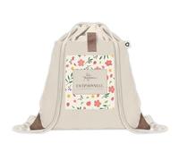 Planetee Sac à dos avec pochette Femme Atsem exceptionnelle motif fleurs Sac cordon gym sport Toile coton voyage Cadeau Femme Anniversaire Noël