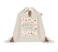 Planetee Sac à dos avec pochette Femme Belle-Mère d'amour motif fleurs Sac cordon gym sport Toile coton voyage Cadeau Femme Anniversaire Noël