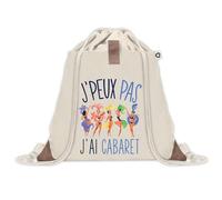 Planetee Sac à dos avec pochette J'peux Pas Cabaret - Sac de Sport et Gym avec cordelettes en Toile - Idée Cadeau Collègue Noël Anniversaire - Sac Doudou