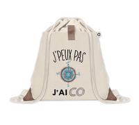 Planetee Sac à dos avec pochette J'peux Pas Course d'orientation - Sac de Sport et Gym avec cordelettes en Toile - Idée Cadeau Collègue Noël Anniversaire - Sac Doudou