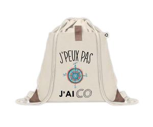 Planetee Sac à dos avec pochette J'peux Pas Course d'orientation - Sac de Sport et Gym avec cordelettes en Toile - Idée Cadeau Collègue Noël Anniversaire - Sac Doudou