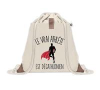 Planetee Sac à dos avec pochette J'peux Pas Décathlonien - Sac de Sport et Gym avec cordelettes en Toile - Idée Cadeau Collègue Noël Anniversaire - Sac Doudou