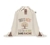 Planetee Sac à dos avec pochette J'peux Pas Généalogie - Sac de Sport et Gym avec cordelettes en Toile - Idée Cadeau Collègue Noël Anniversaire - Sac Doudou