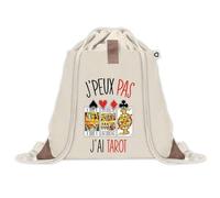 Planetee Sac à dos avec pochette J'peux Pas Tarot - Sac de Sport et Gym avec cordelettes en Toile - Idée Cadeau Collègue Noël Anniversaire - Sac Doudou