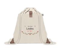 Planetee Sac à dos avec pochette Loulou au Top - Sac de Sport et Gym avec cordelettes en Toile - Idée Cadeau Collègue Noël Anniversaire - Sac Doudou