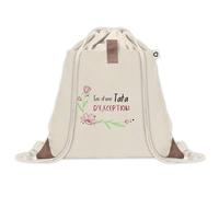 Planetee Sac à dos avec pochette Tata d'exception - Sac de Sport et Gym avec cordelettes en Toile - Idée Cadeau Collègue Noël Anniversaire - Sac Doudou