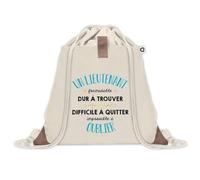 Planetee Sac à dos avec pochette Un Lieutenant Formidable - Sac de Sport et Gym avec cordelettes en Toile - Idée Cadeau Collègue Noël Anniversaire - Sac Doudou