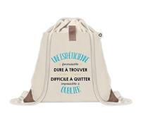 Planetee Sac à dos avec pochette Une Esthéticienne Formidable - Sac de Sport et Gym avec cordelettes en Toile - Idée Cadeau Collègue Noël Anniversaire - Sac Doudou