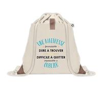 Planetee Sac à dos avec pochette Une Maîtresse Formidable - Sac de Sport et Gym avec cordelettes en Toile - Idée Cadeau Collègue Noël Anniversaire - Sac Doudou