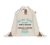 Planetee Sac à dos avec pochette Une Sage-Femme Formidable - Sac de Sport et Gym avec cordelettes en Toile - Idée Cadeau Collègue Noël Anniversaire - Sac Doudou