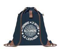Planetee Sac à dos Bleu avec pochette Alexandre Homme Mythe Légende - étoile - Sac de Sport et Gym avec Cordelettes en Toile - Cadeau Original Collègue