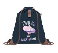 Planetee Sac à dos Bleu avec pochette J'peux Pas The Walking Dad - Sac de Sport et Gym avec Cordelettes en Toile - Sac Doudou - Idée Cadeau Original Collègue, Anniversaire ou Départ Retraite